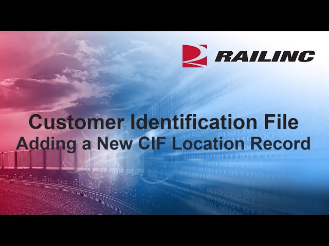 CIF: Adding a New CIF Location Record